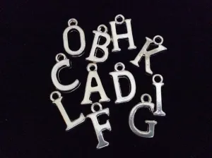 Add A Silver Plated Letter Initial Charm to an Expandable Adjustable Wire Bangle Bracelet in shop Jules Obsession