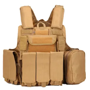 Airsoft Molle Tactical Strike Plate Carrier Vest - Tan