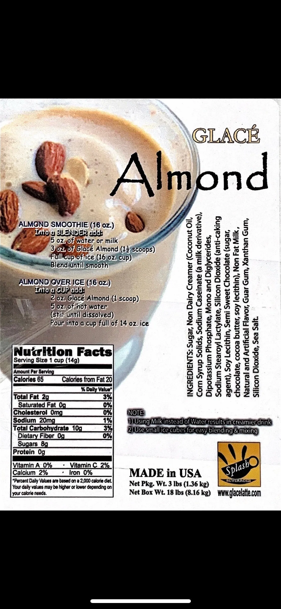Almond 4 in 1 Bubble Tea / Latte and Frappe Mix - Made in the USA