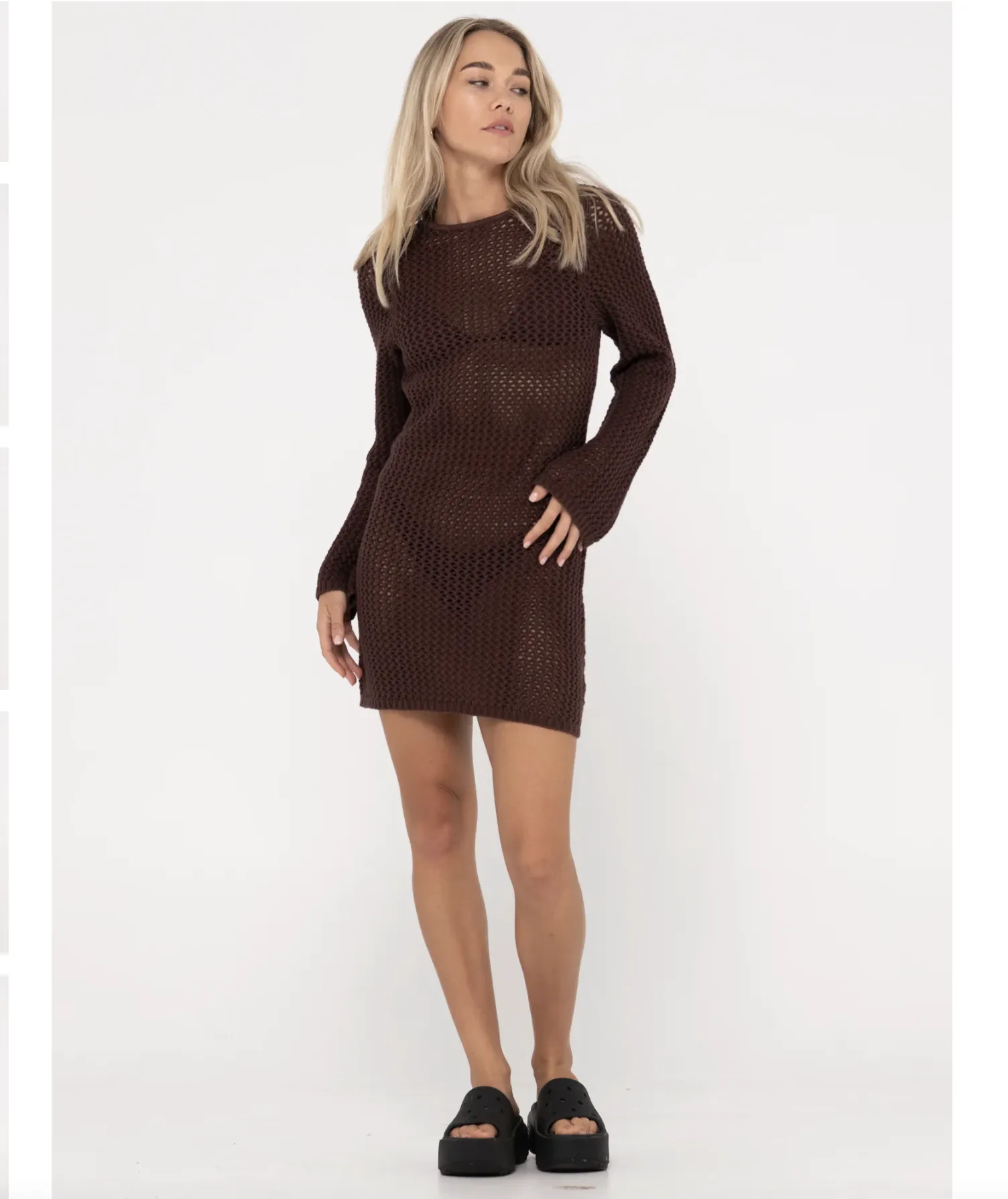 AMALFI LONG SLEEVE KNIT MINI DRESS