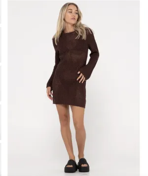AMALFI LONG SLEEVE KNIT MINI DRESS