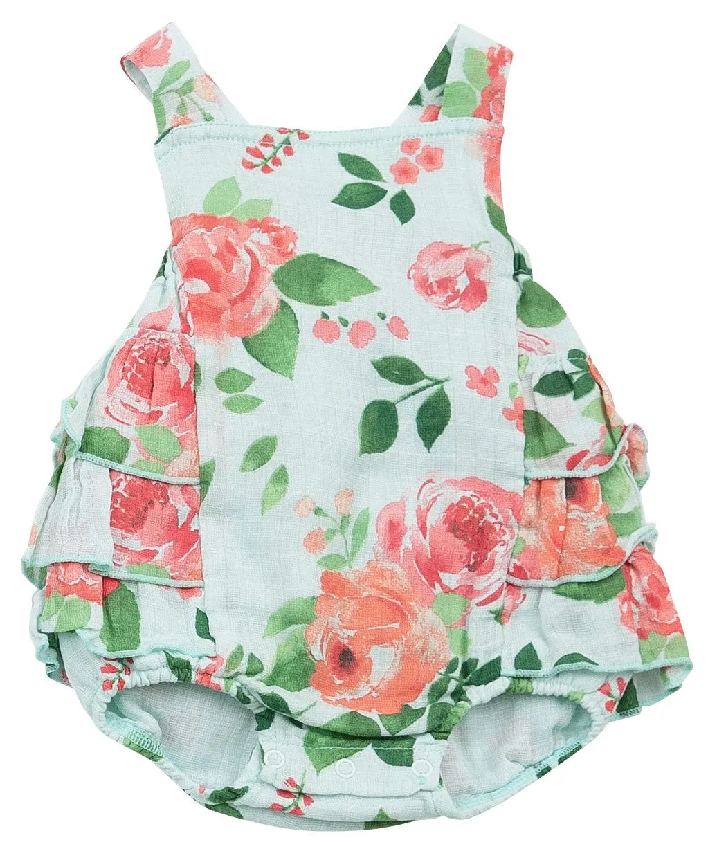 Angel Dear Rose Garden Ruffle Sunsuit