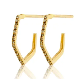 Angled Bar Hoop Earrings