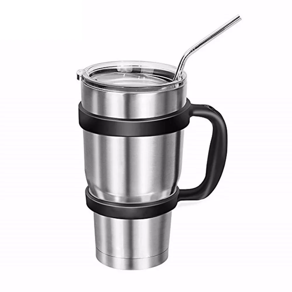 Angled Stainless Steel Drinking Straws - Set of 6 - with 2 Cleaning Brushes