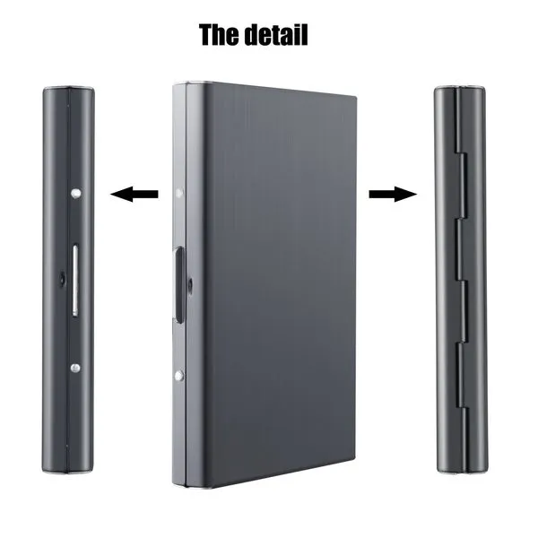 Anti-Scan Stainless Steel Case Slim RFID Blocking Wallet ID Credit Card Holder Men
