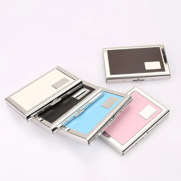 Anti-Scan Stainless Steel Case Slim RFID Blocking Wallet ID Credit Card Holder Men