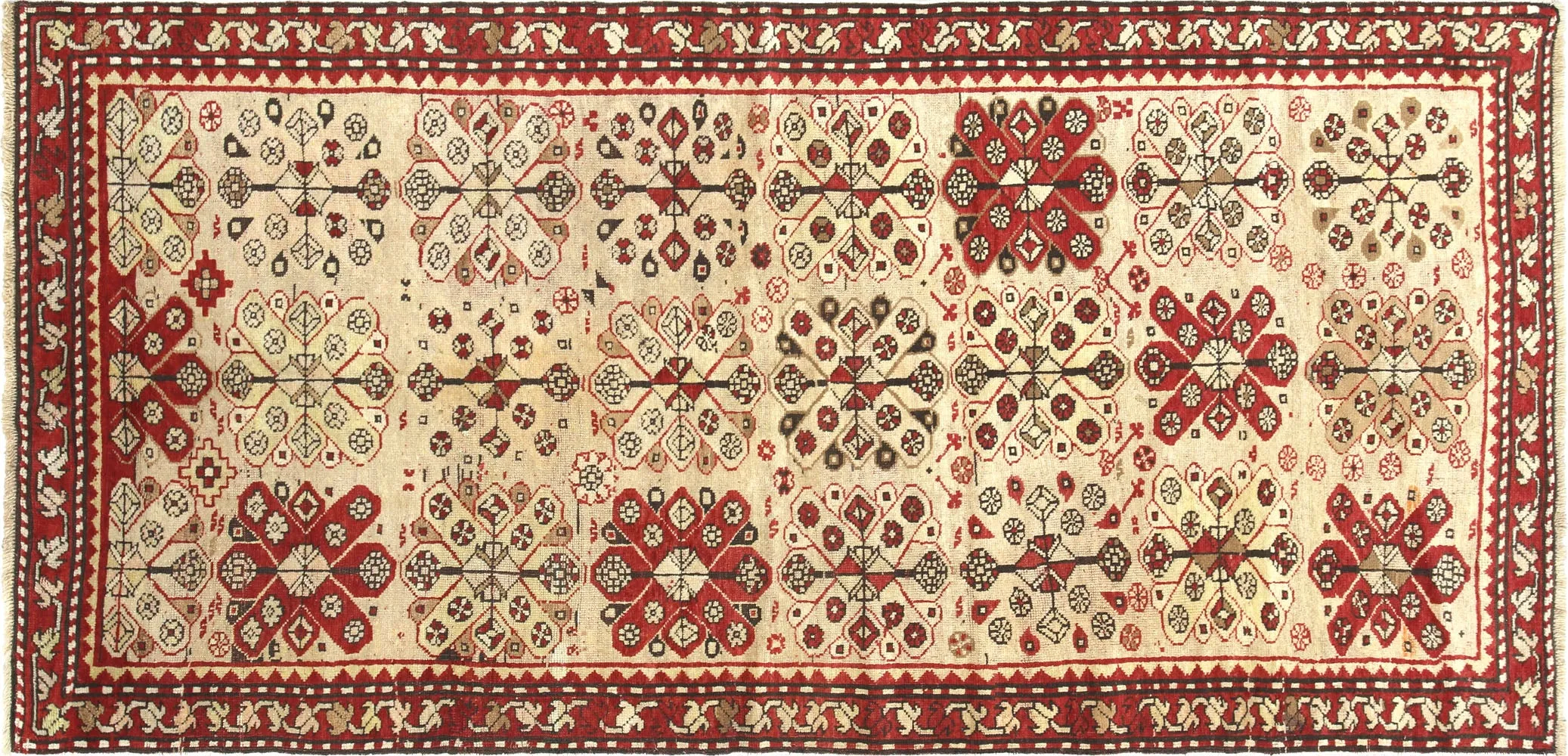 Antique Caucasian Karabagh Rug - 4' x 8'6"