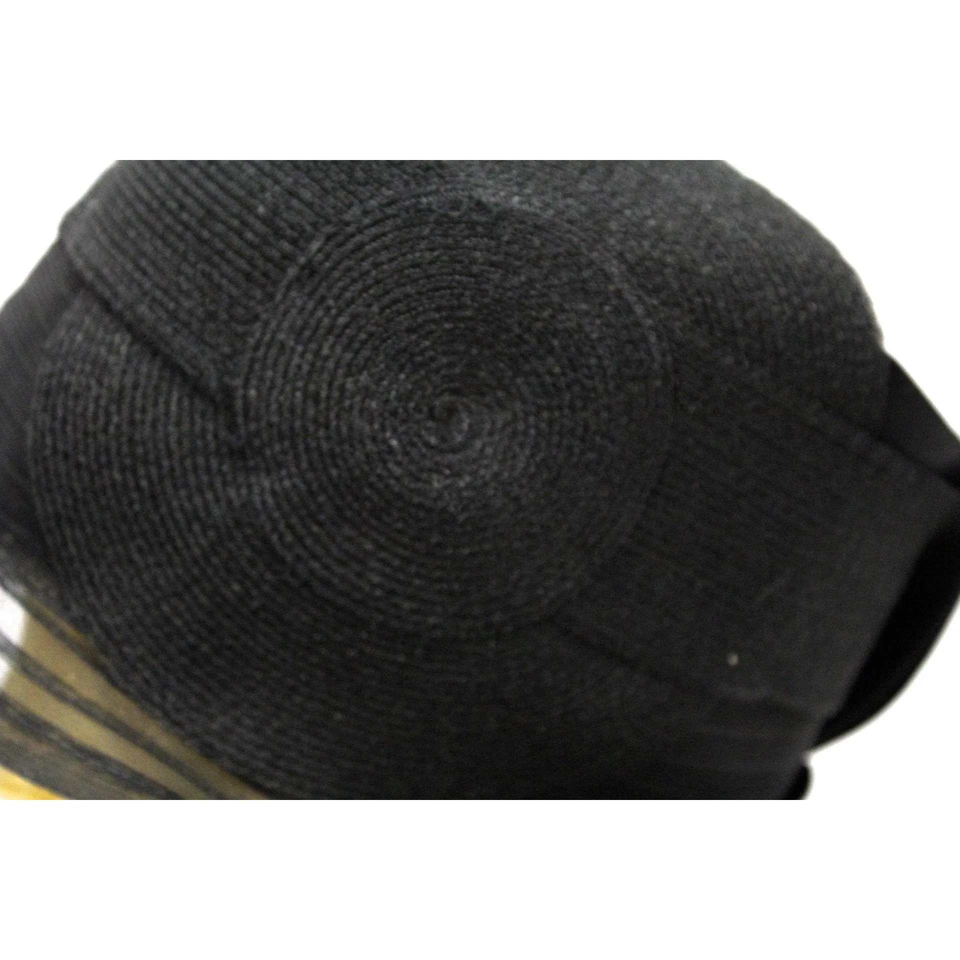 Antique Cloche Hat Black Horsehair  Straw & Satin Large Head Gorgeous Vintage Chapeaux