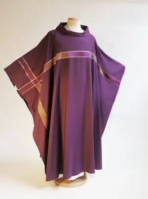 Asymmetrical Cross Chasuble for Advent & Lent