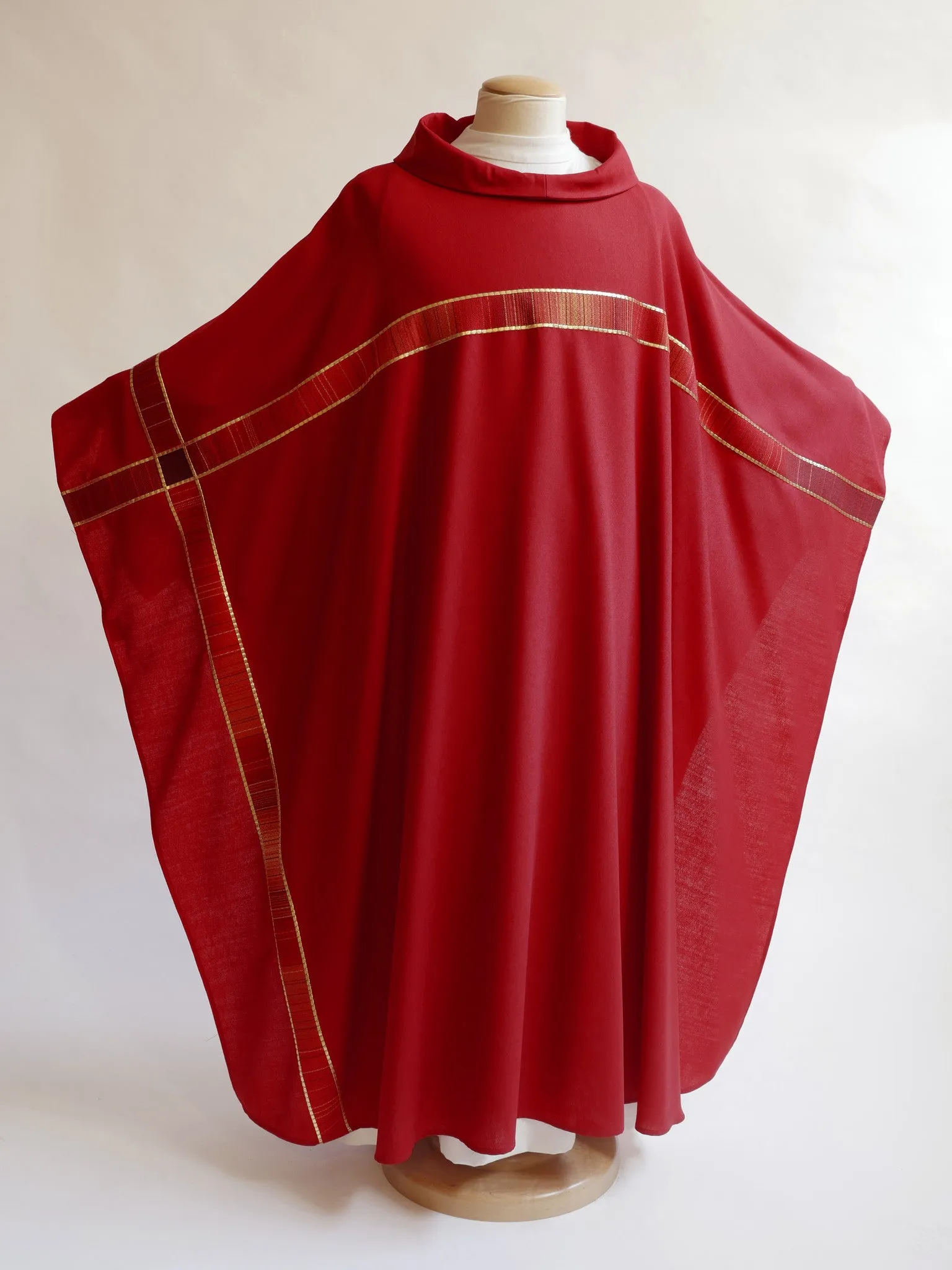 Asymmetrical Cross Red Chasuble