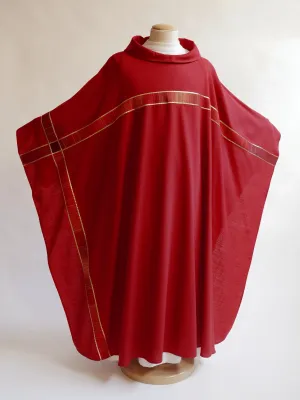 Asymmetrical Cross Red Chasuble