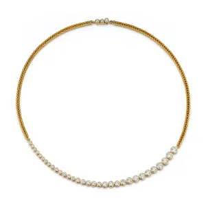 Asymmetrical Diamond Bubble Necklace