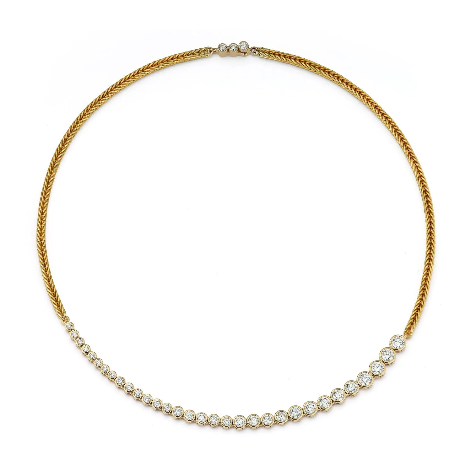 Asymmetrical Diamond Bubble Necklace