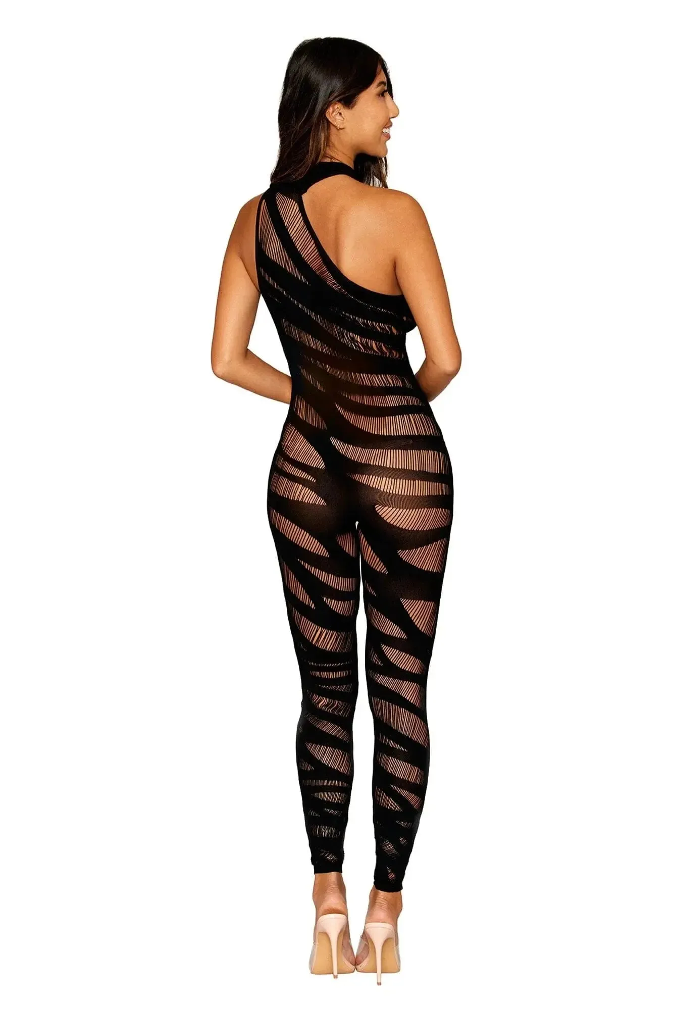 Asymmetrical Opaque Bodystocking