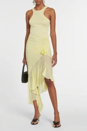 Asymmetrical Sheer Overlay Dress