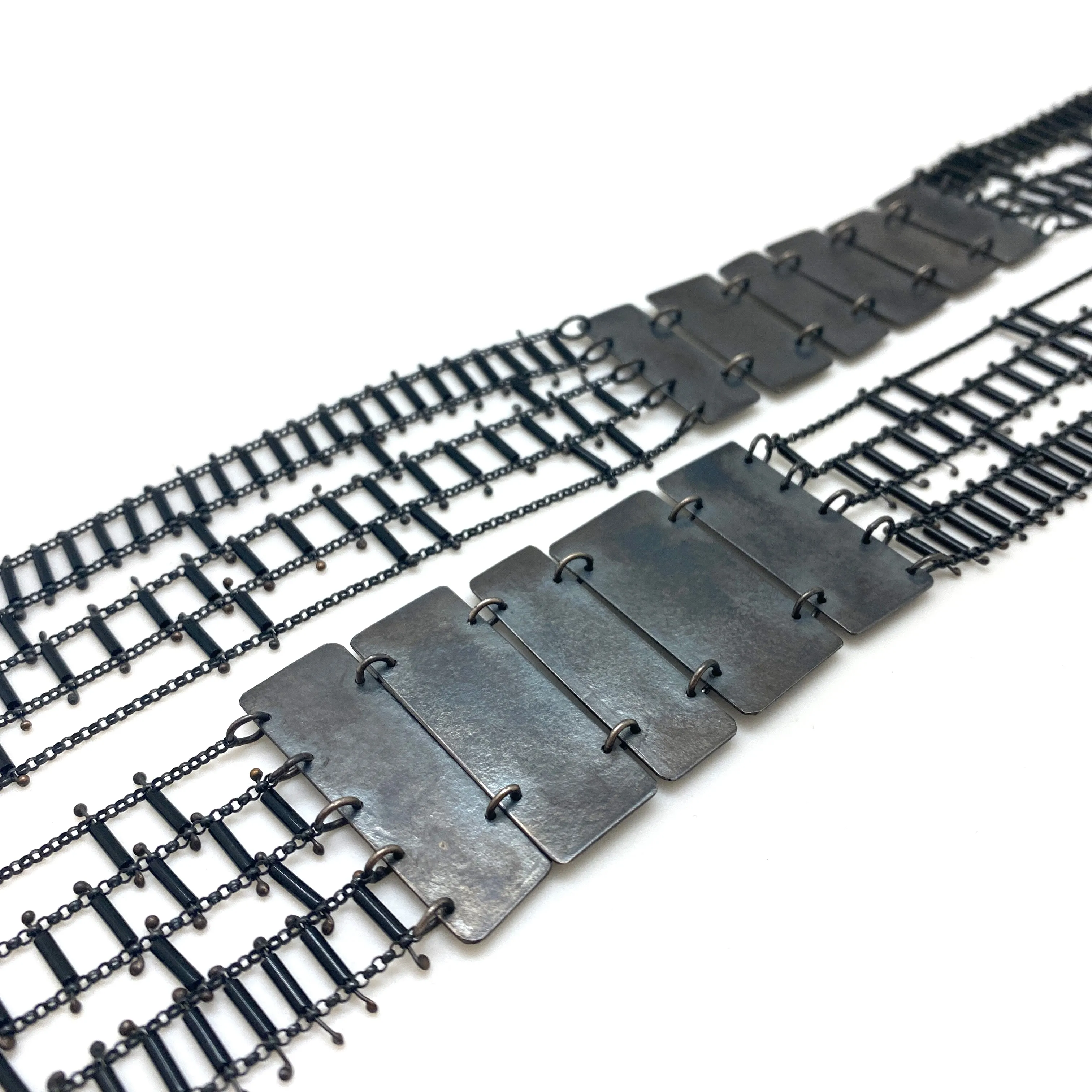 Asymmetrical Wire Ladder Necklace