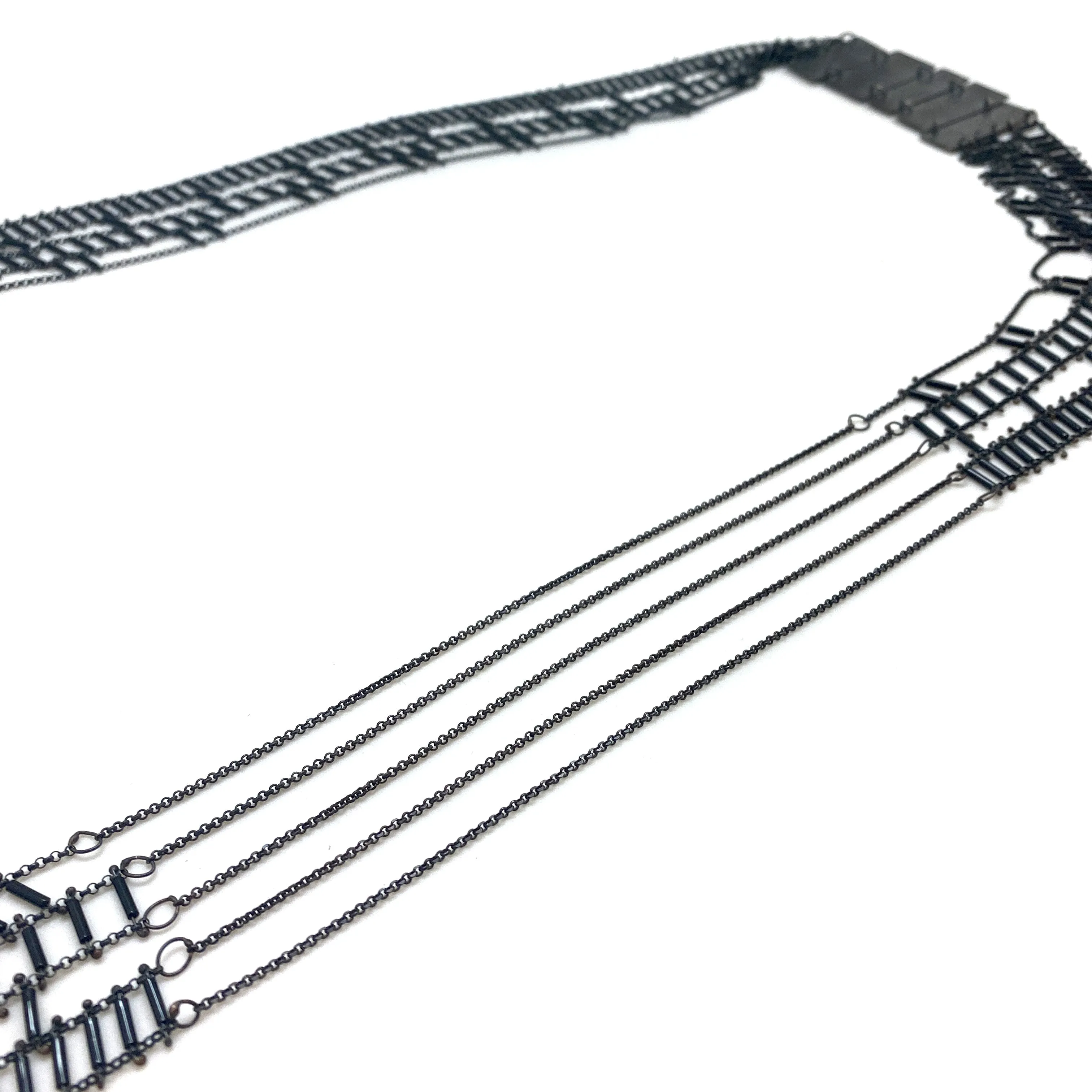 Asymmetrical Wire Ladder Necklace