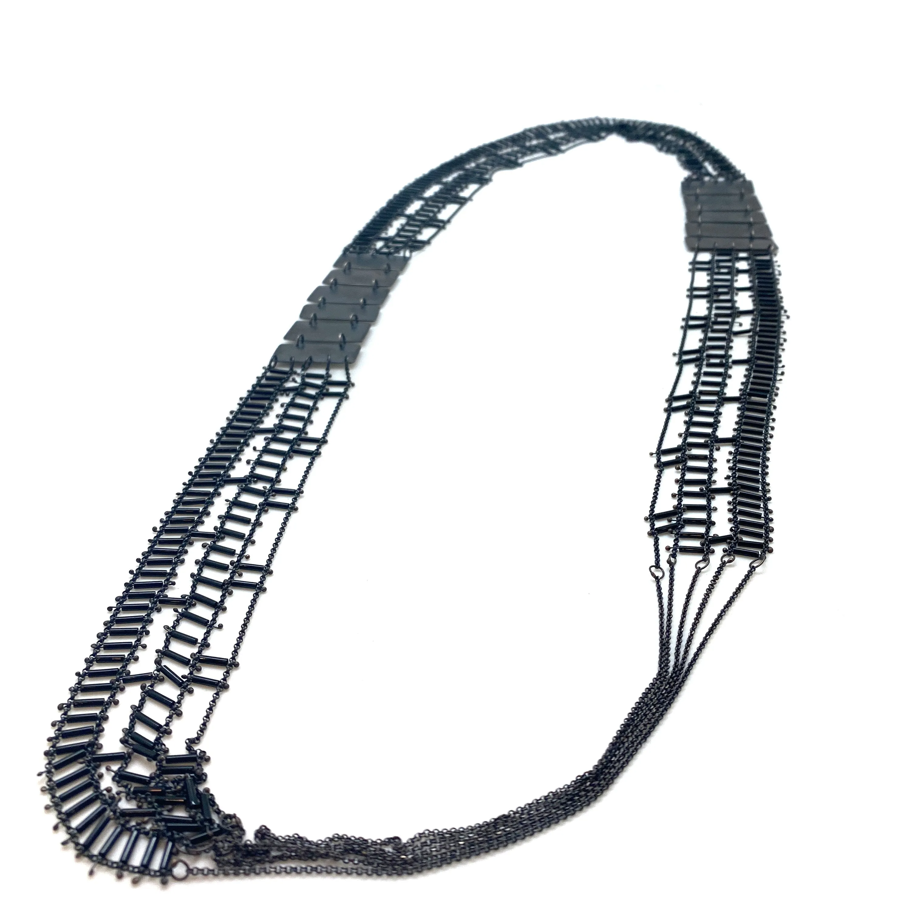 Asymmetrical Wire Ladder Necklace