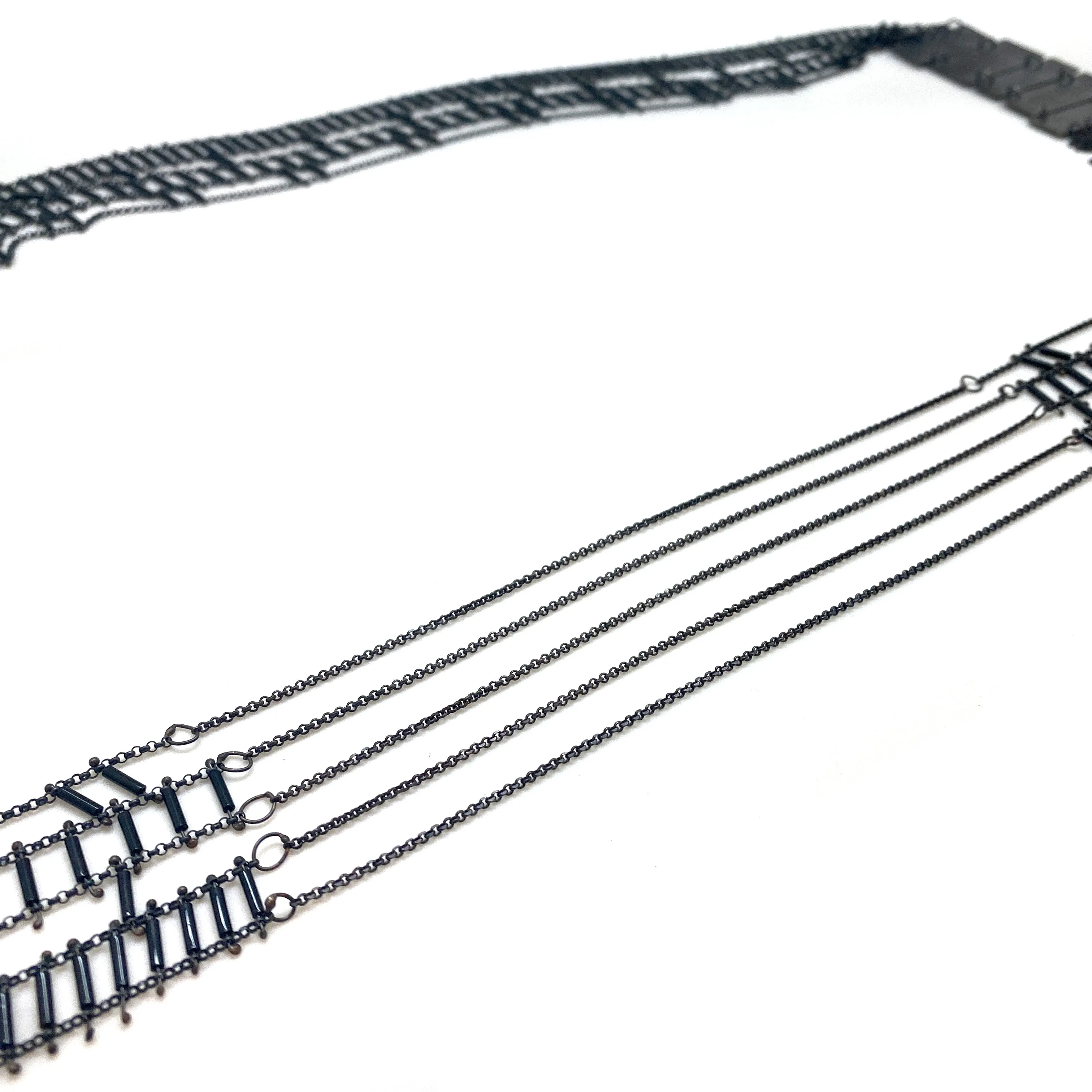 Asymmetrical Wire Ladder Necklace