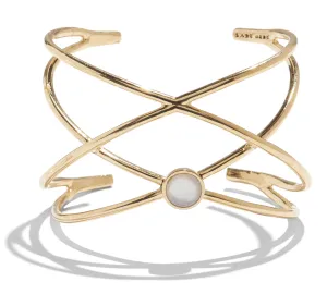Aurora Cuff in Gold with White Mother of Pearl