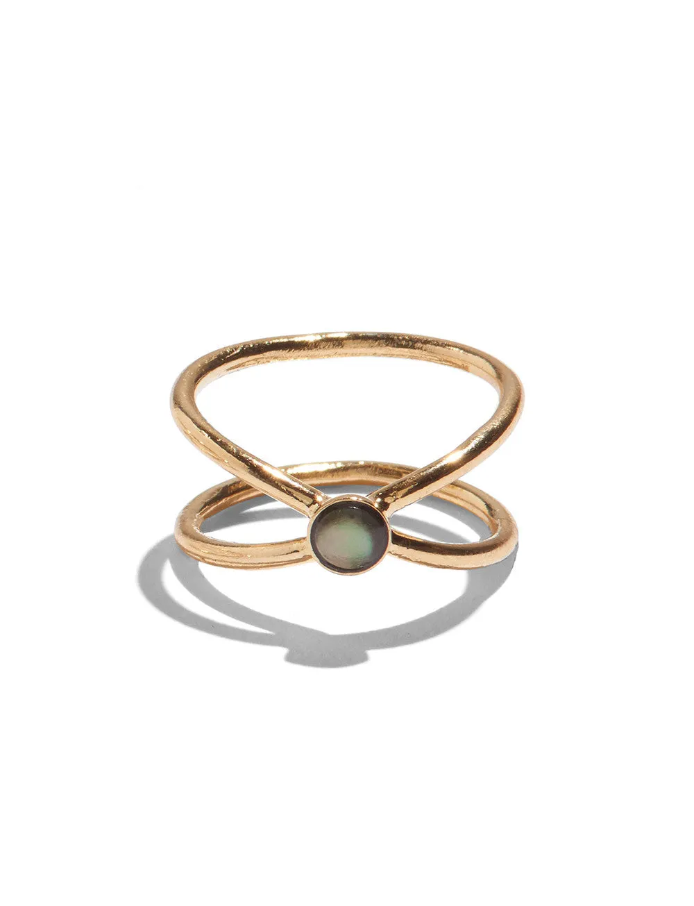 Aurora Ring in Gold Vermeil with Black Mother of Pearl