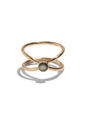 Aurora Ring in Gold Vermeil with Black Mother of Pearl
