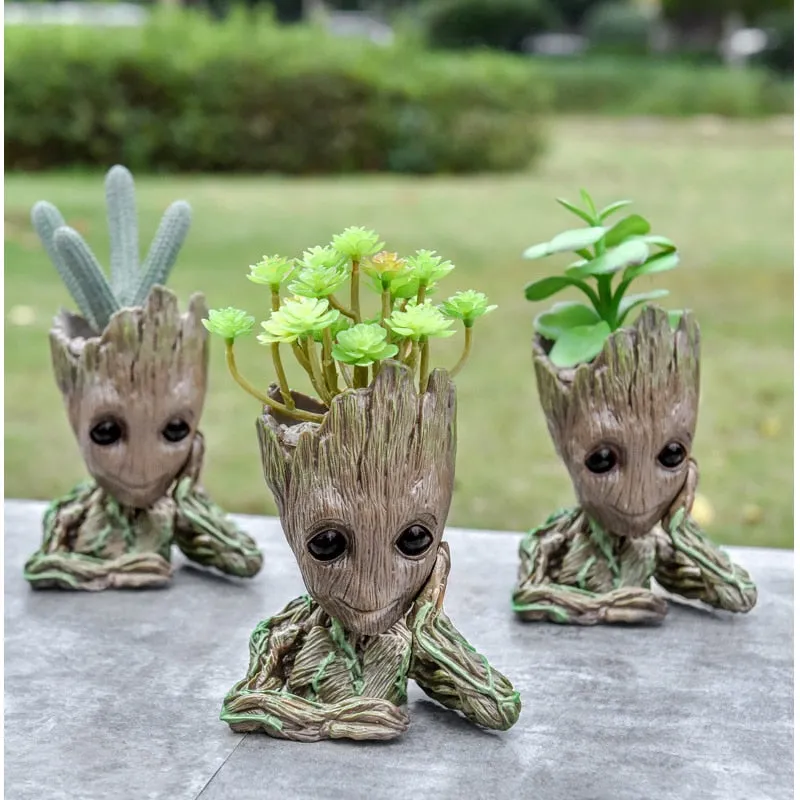 Baby Groot Flower Pot Creative Pen Holder Garden Flower Planter Pot