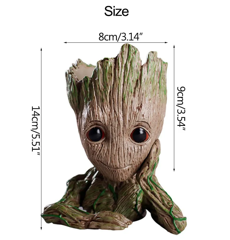 Baby Groot Flower Pot Creative Pen Holder Garden Flower Planter Pot