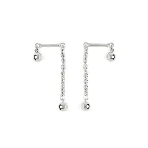 Ball Bar Earring in Silver