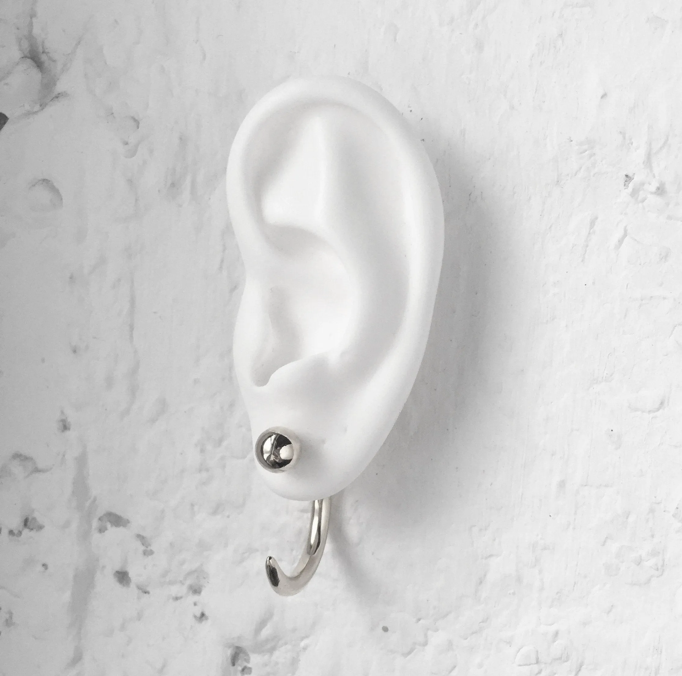 Ballpoint Ear Jacket in Silver