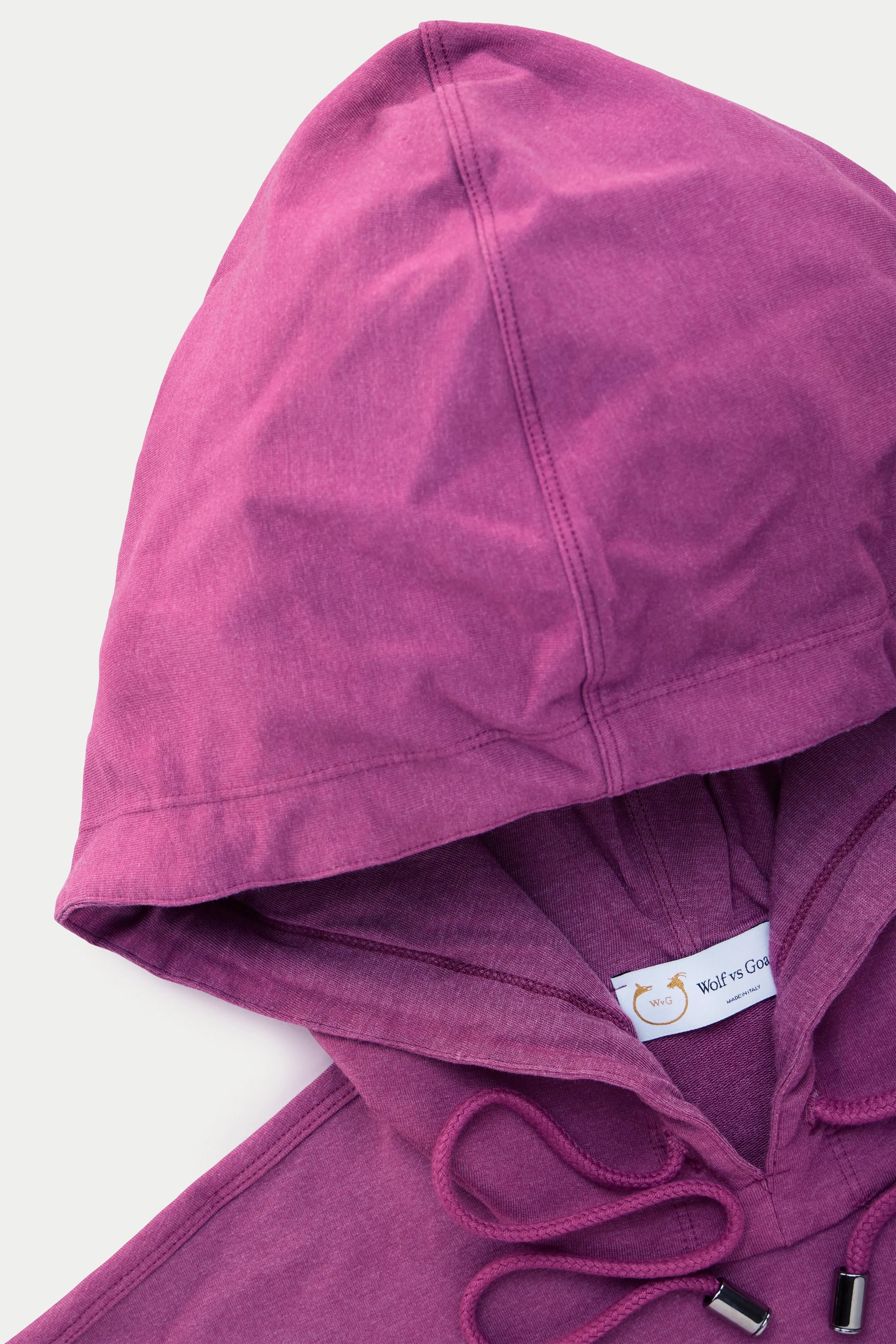 Bamboo Sorona Relaxed Pullover with Hood Red Violet