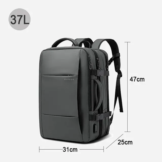 BANGE Expandable Men's Backpack – Waterproof 17.3-inch Laptop Backpack, Large Capacity Hiking Travel Bag for Men