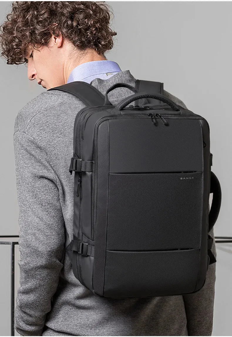 BANGE Expandable Men's Backpack – Waterproof 17.3-inch Laptop Backpack, Large Capacity Hiking Travel Bag for Men