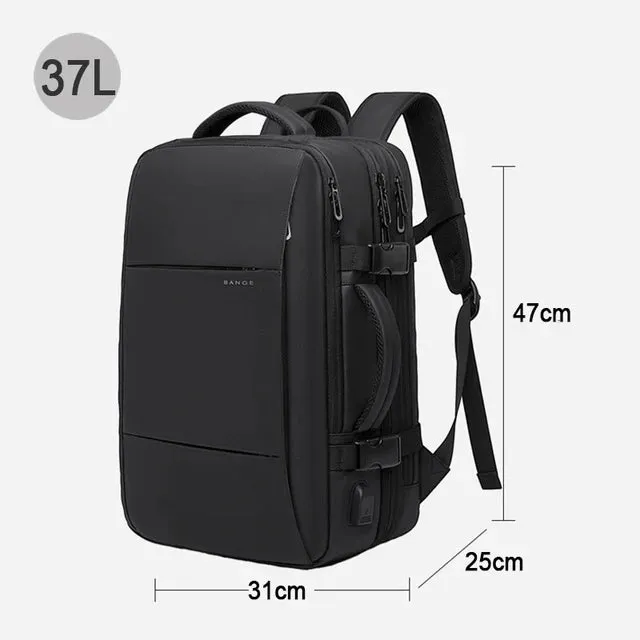 BANGE Expandable Men's Backpack – Waterproof 17.3-inch Laptop Backpack, Large Capacity Hiking Travel Bag for Men