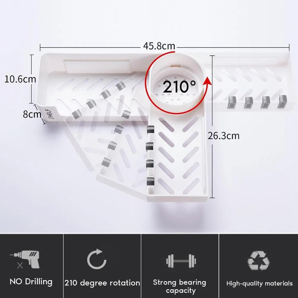 Bath Shower Rotating Shelf Corner Organizer