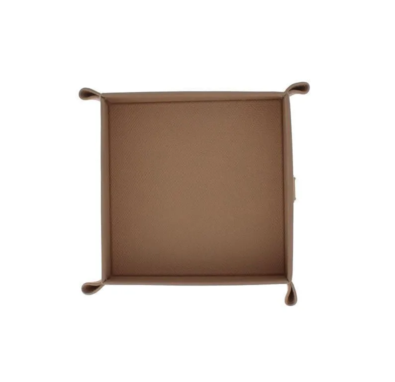 Beige Dauphine Leather Phone Tray, Catchall, Valet, Key, Wallet, Card, Tray, Plate