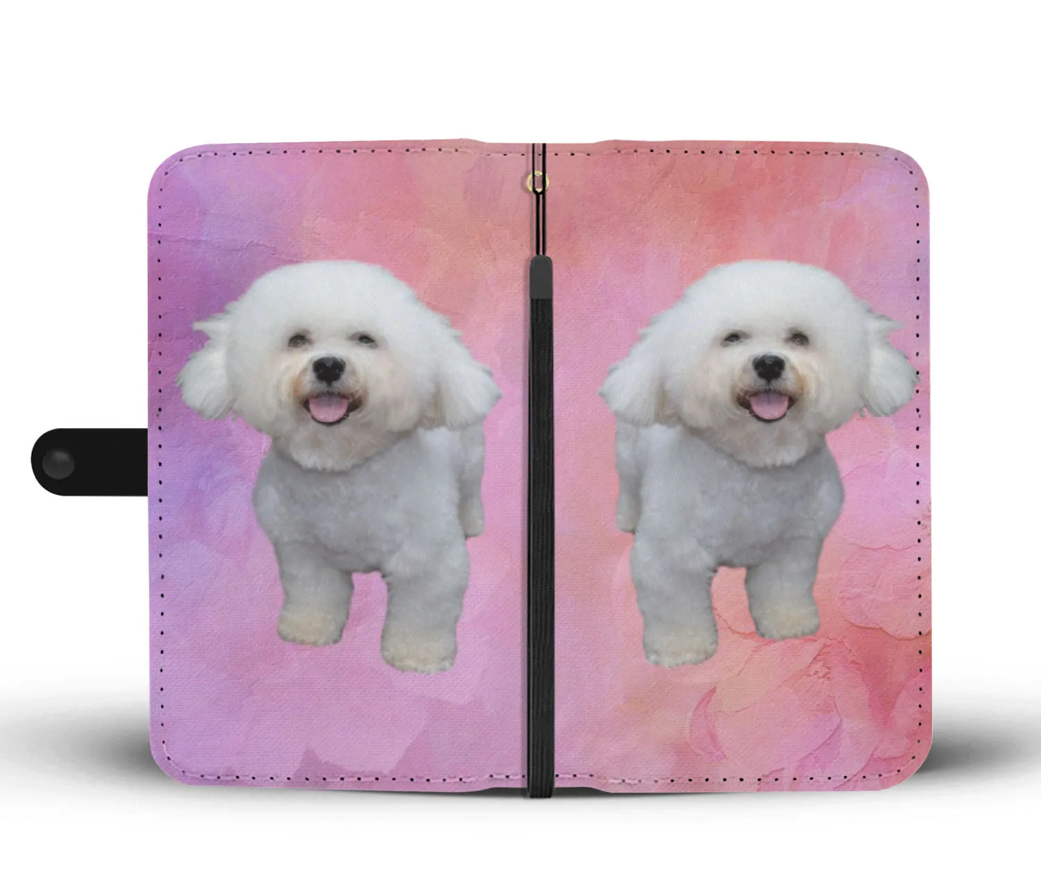Bichon Phone Case Wallet - Pink