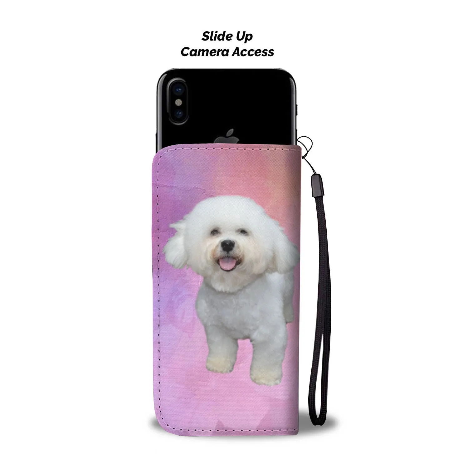 Bichon Phone Case Wallet - Pink