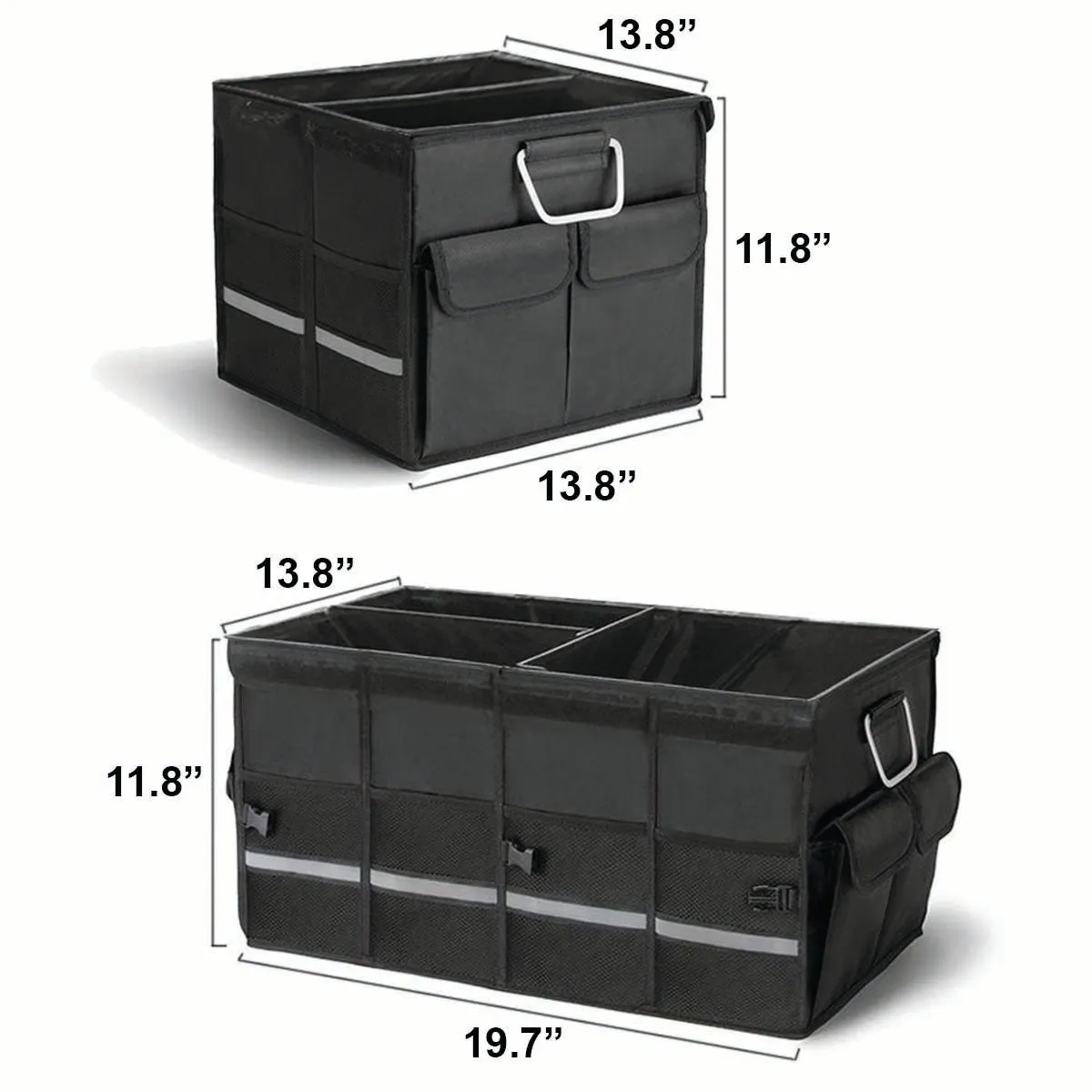 Big Trunk Organizer, Cargo Organizer SUV Trunk Storage Waterproof Collapsible Durable Multi Compartments CC12994