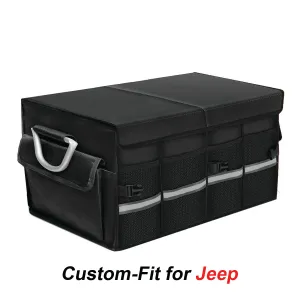 Big Trunk Organizer, Custom-Fit For Car, Cargo Organizer SUV Trunk Storage Waterproof Collapsible Durable Multi Compartments WaJE253