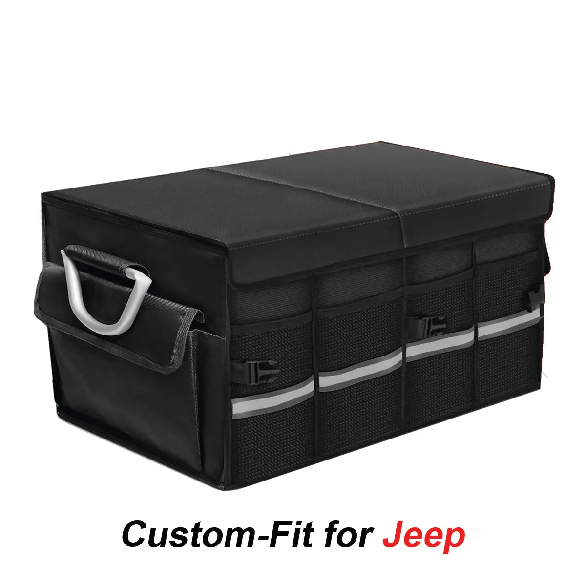 Big Trunk Organizer, Custom-Fit For Car, Cargo Organizer SUV Trunk Storage Waterproof Collapsible Durable Multi Compartments WaJE253