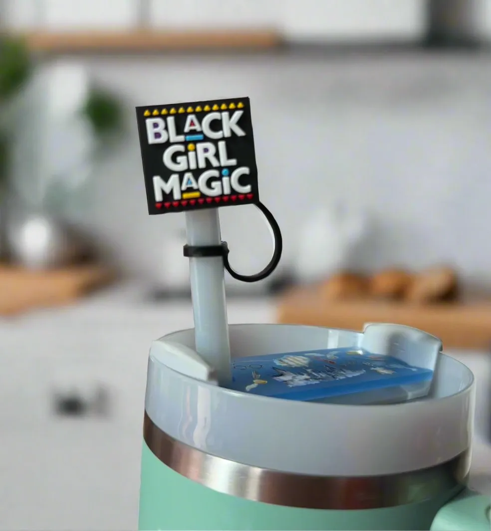 Black Girl Magic Straw Topper Covers for Standard & Stanley Straws