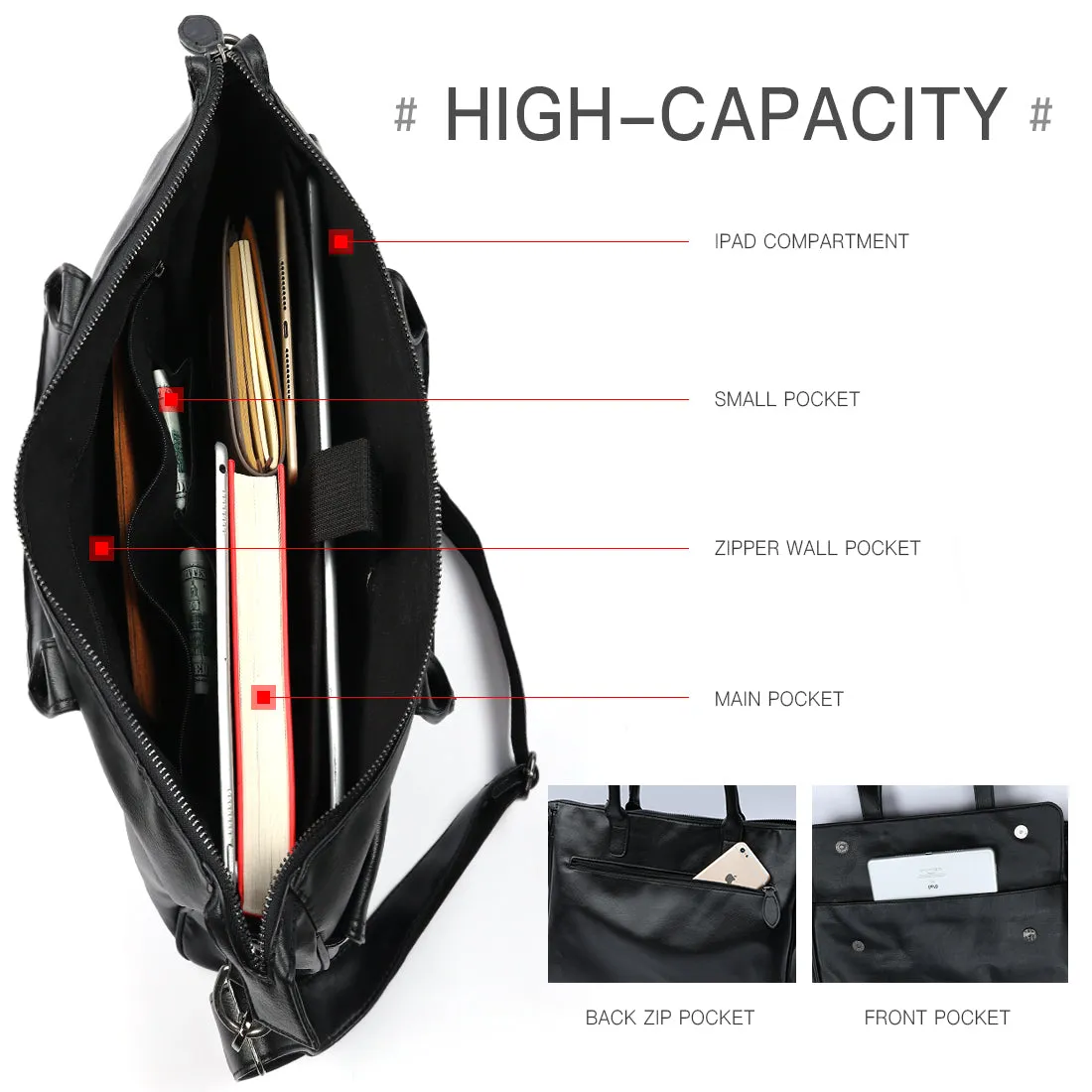 Black Leather Luxury Briefcase