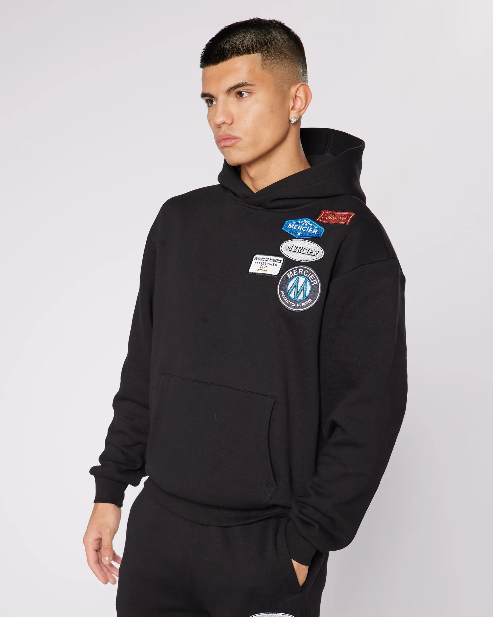 Black Relaxed OG Badge Hoodie