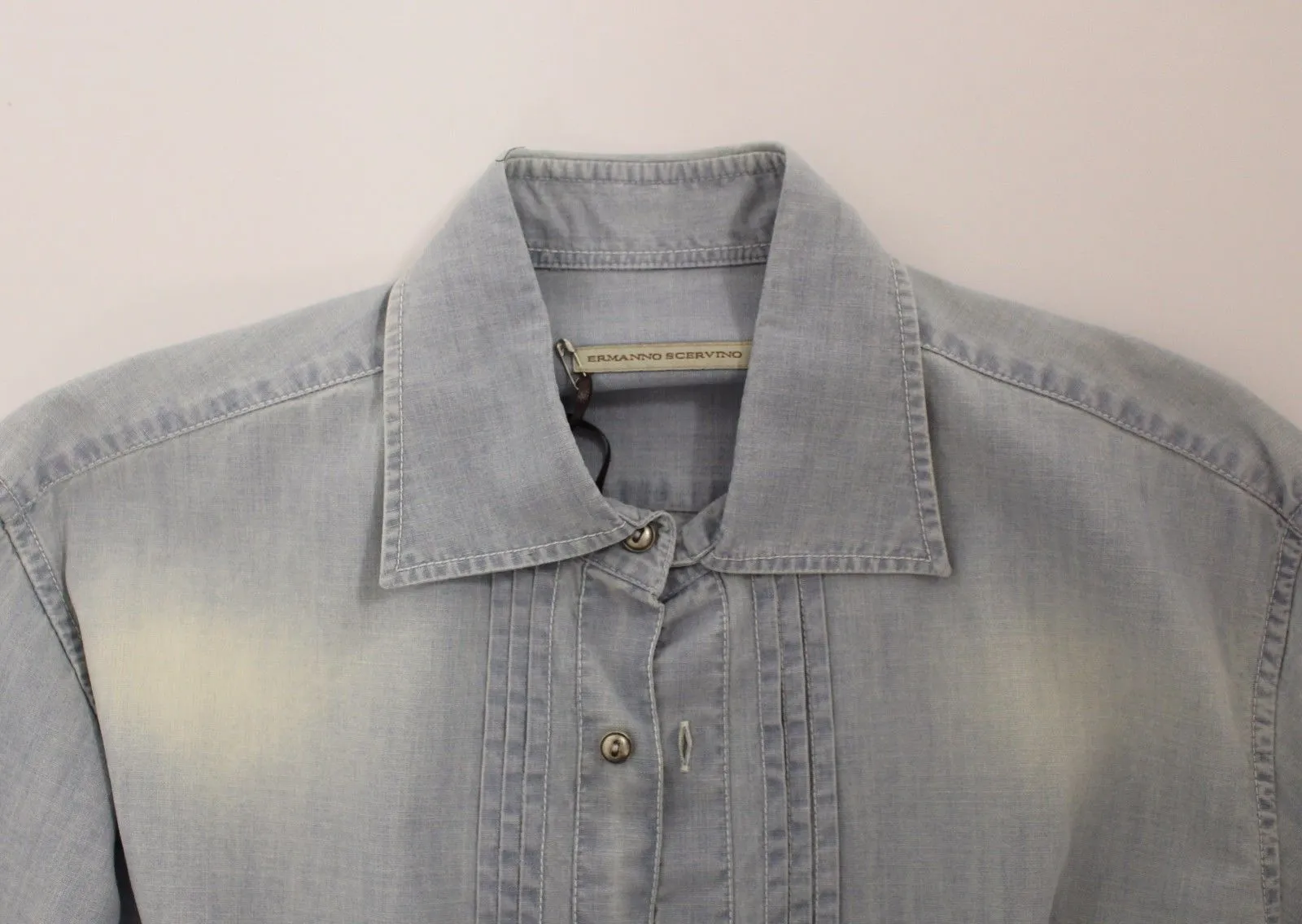 Blue Denim Jeans Cotton Casual Shirt Top