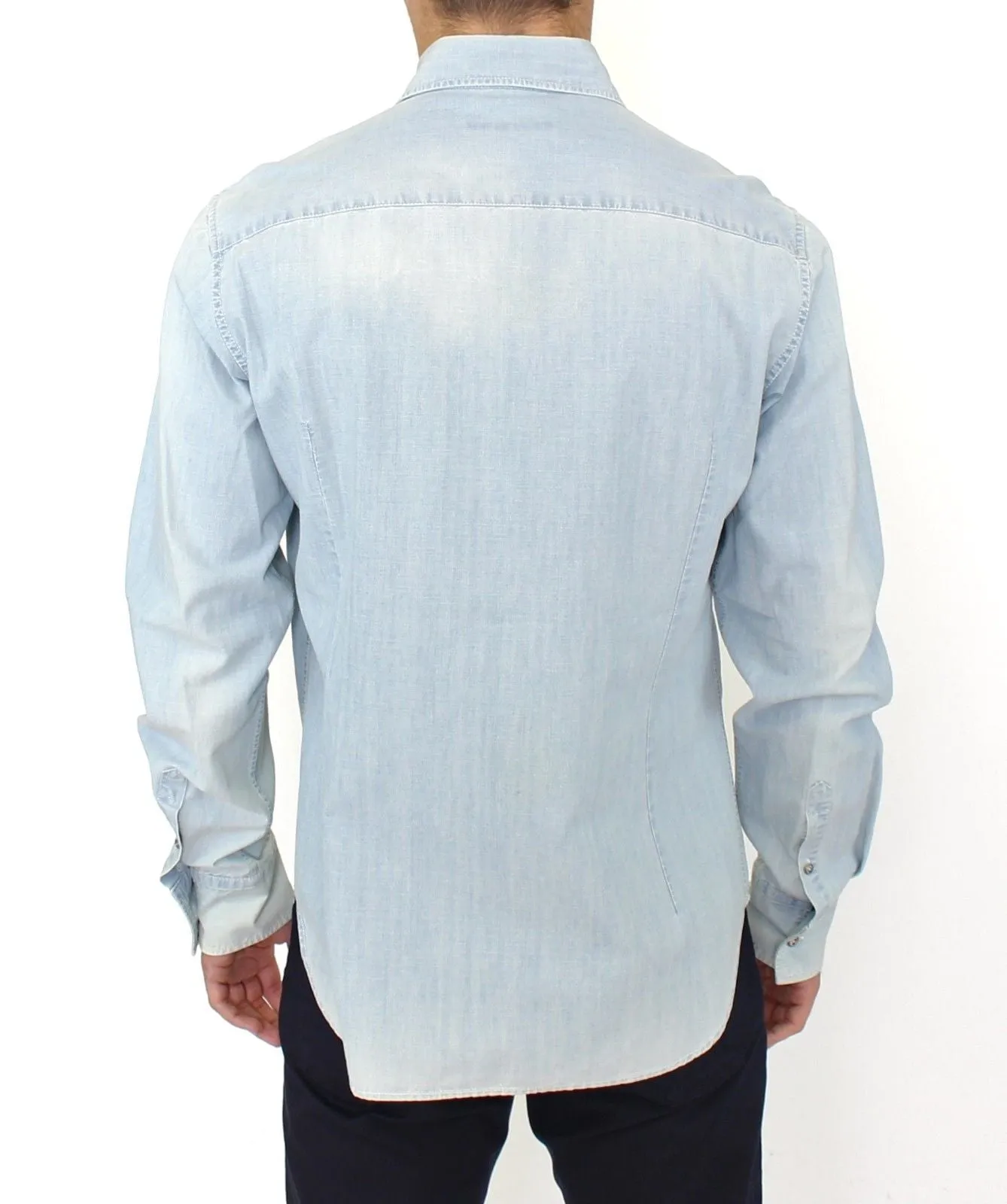 Blue Denim Jeans Cotton Casual Shirt Top