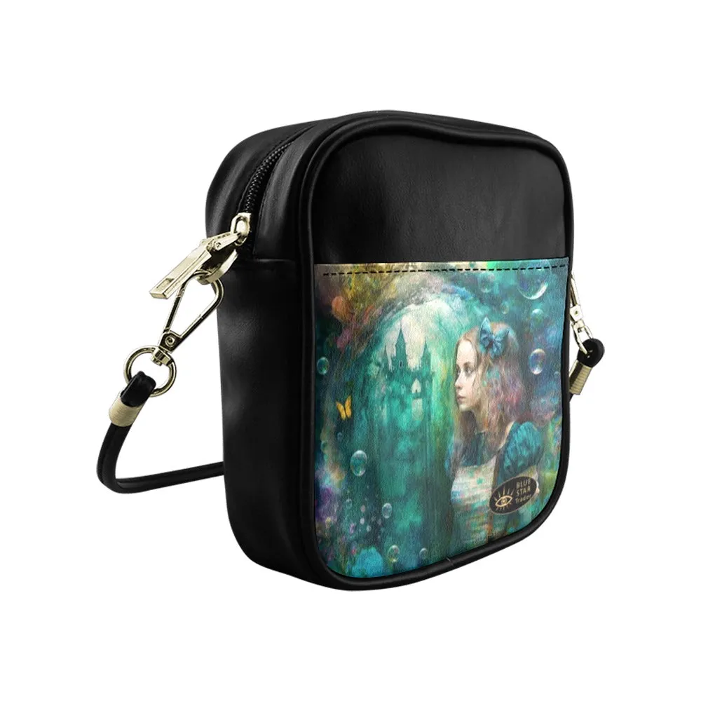 Blue-Green Dark #9 Alice in Wonderland Mini Phone Purse - Crossbody Sling Bag
