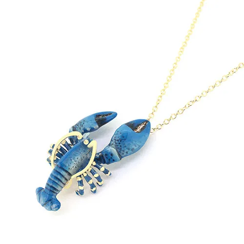Blue Lobster Necklace