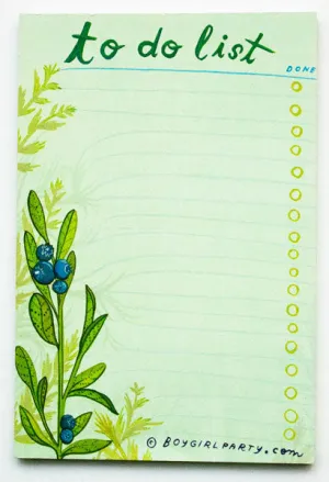 Blueberry To-Do List Notepad