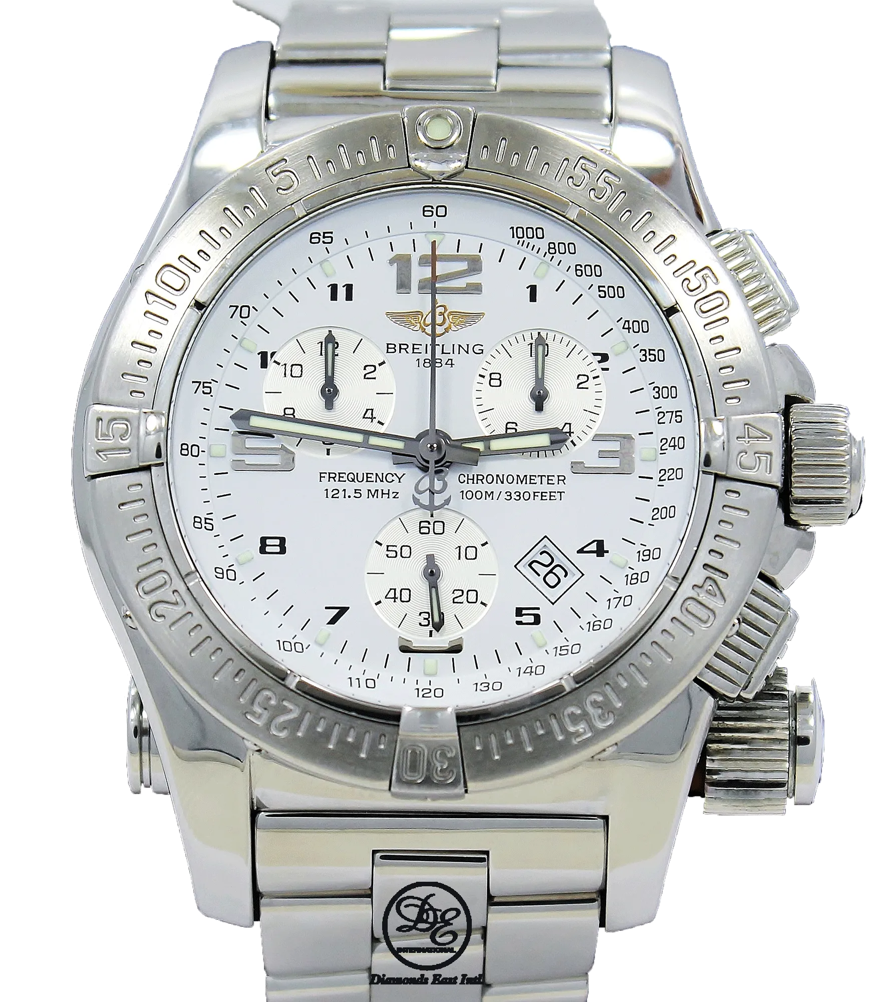 Breitling Emergency Mission A73321 45mm Chronograph White Dial COMPLETE SET SERVICED